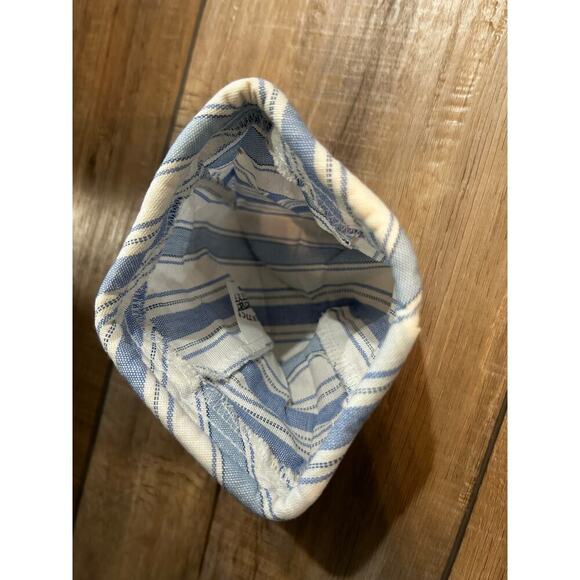 Longaberger CHIVES Basket Liner VINTAGE TICKING BLUE WHITE STRIPE Fabric - Picture 2 of 3